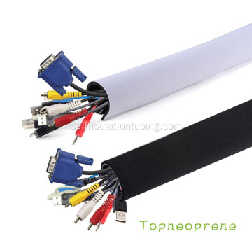 Svart Vit Reversibel Neopren Cable Management Sleeve